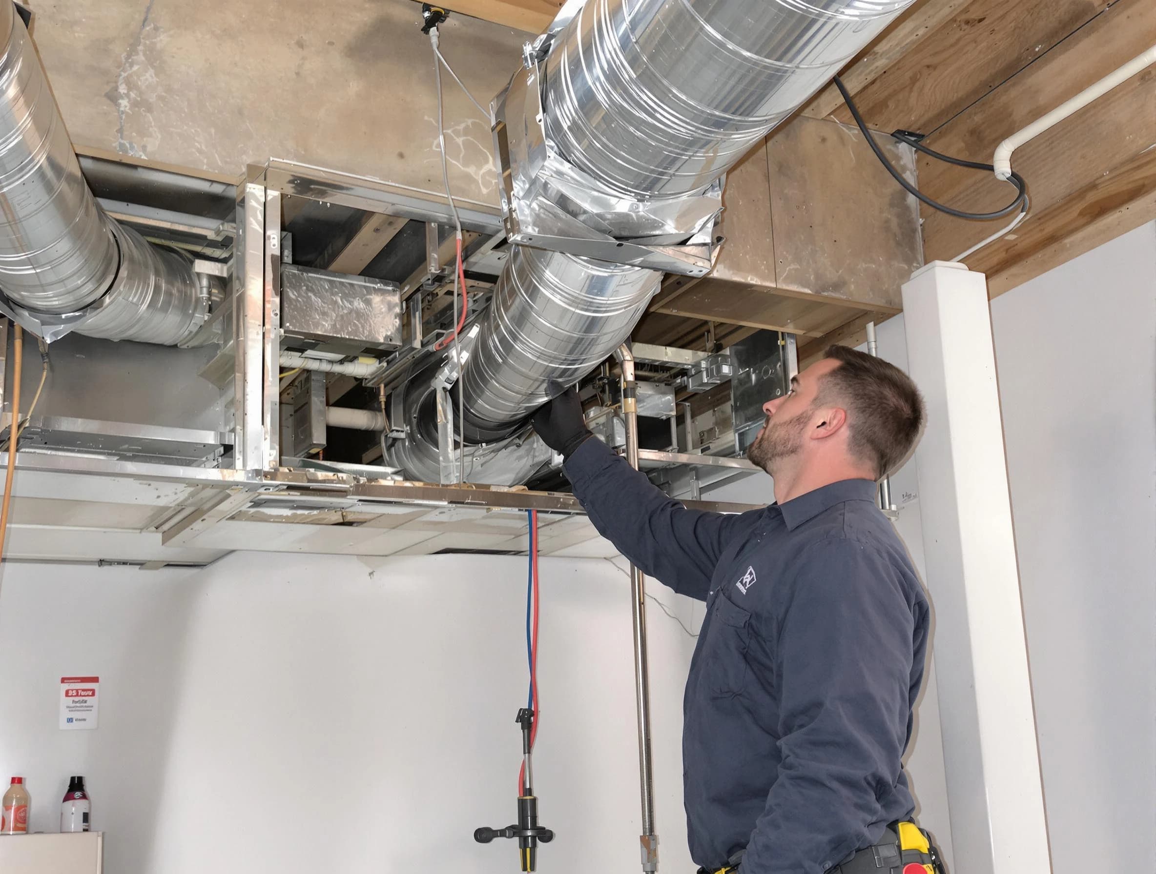 Dacula Air Duct Cleaning technician performing professional air duct repair using specialized tools in Dacula