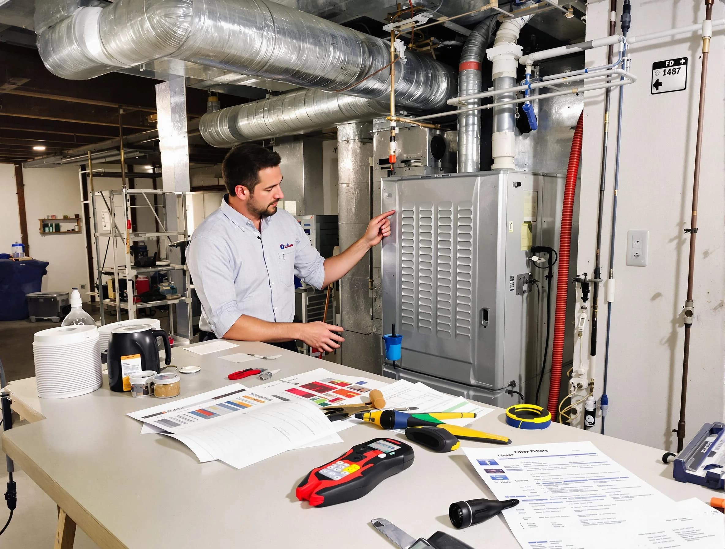 Dacula Air Duct Cleaning inspector conducting detailed filter system evaluation using professional diagnostic tools in Dacula