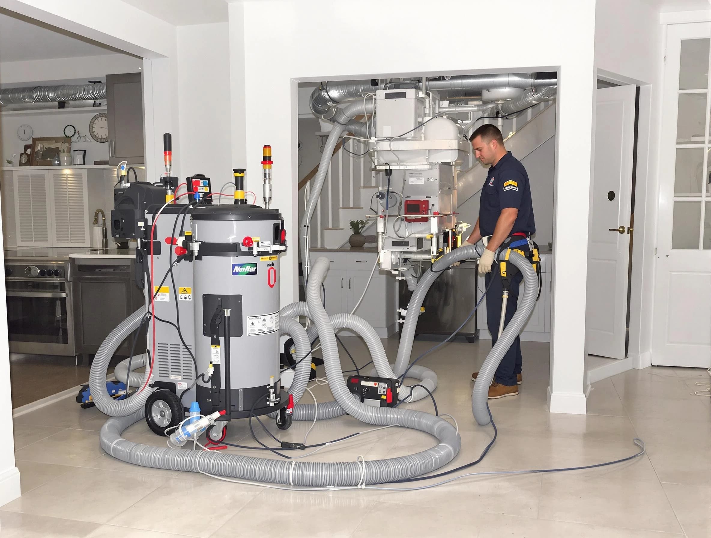 Dacula Air Duct Cleaning technician operating negative pressure cleaning equipment for thorough duct maintenance in Dacula