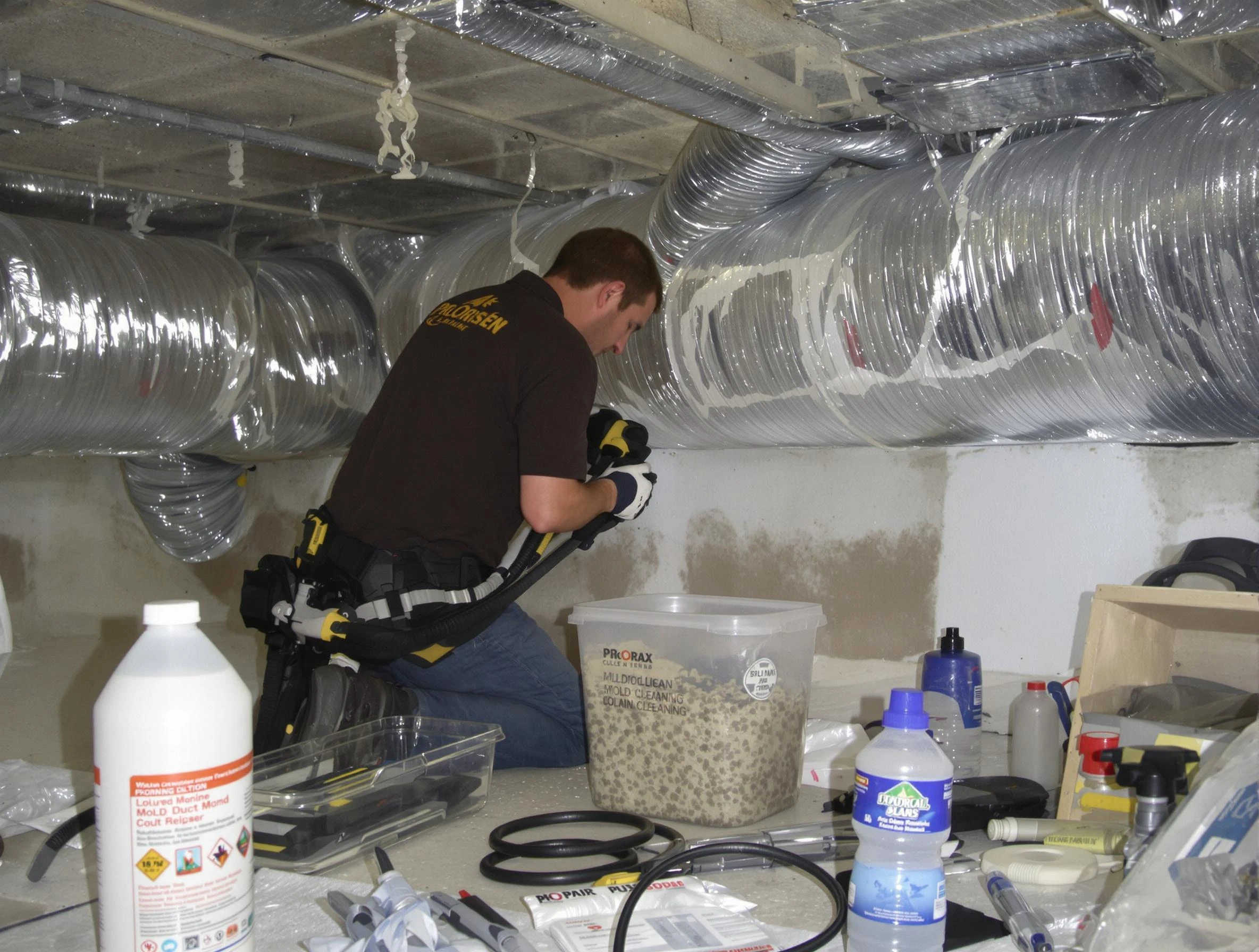 Dacula Air Duct Cleaning specialist performing professional mold removal from air ducts in Dacula